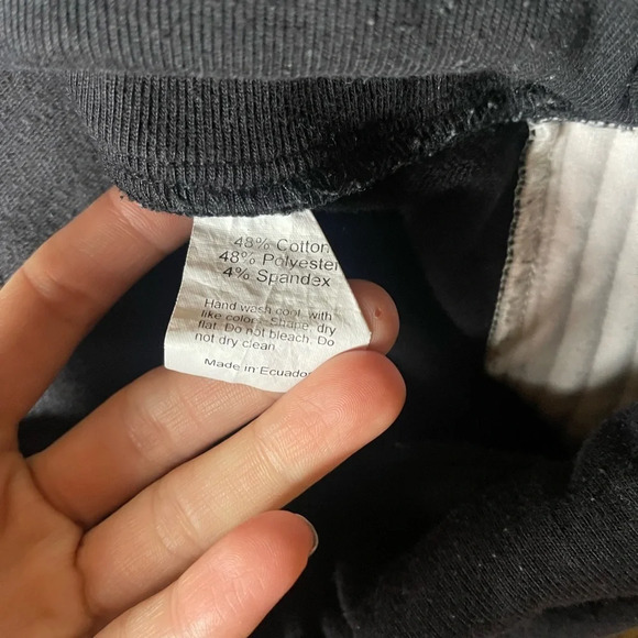 vintage y2k ecuadorian black and white cotton embellished joggers sz large - Picture 10 of 14